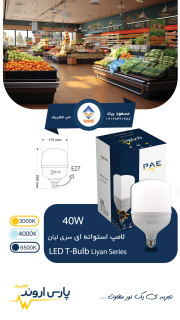 لامپ حبابی ۴۰ وات LED سری لیان پارس اروند